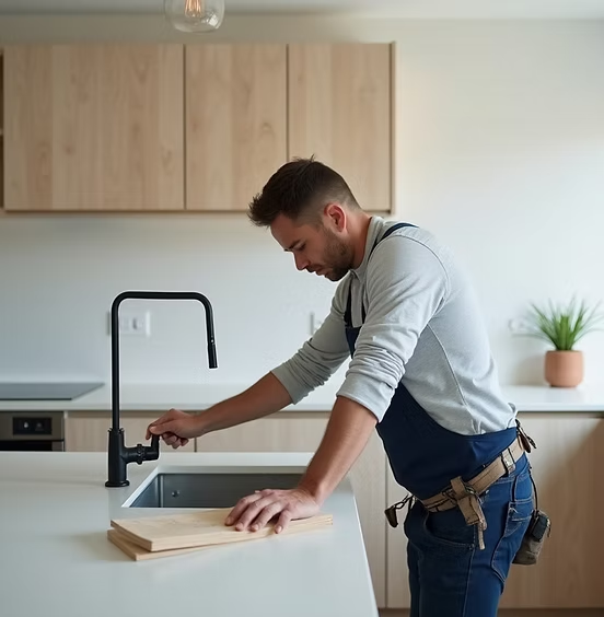 ARIJ installer fitting a kitchen