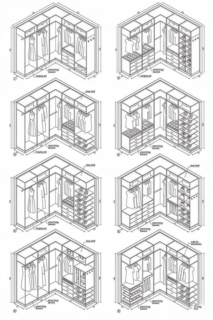 Wardrobe internal layout guide
