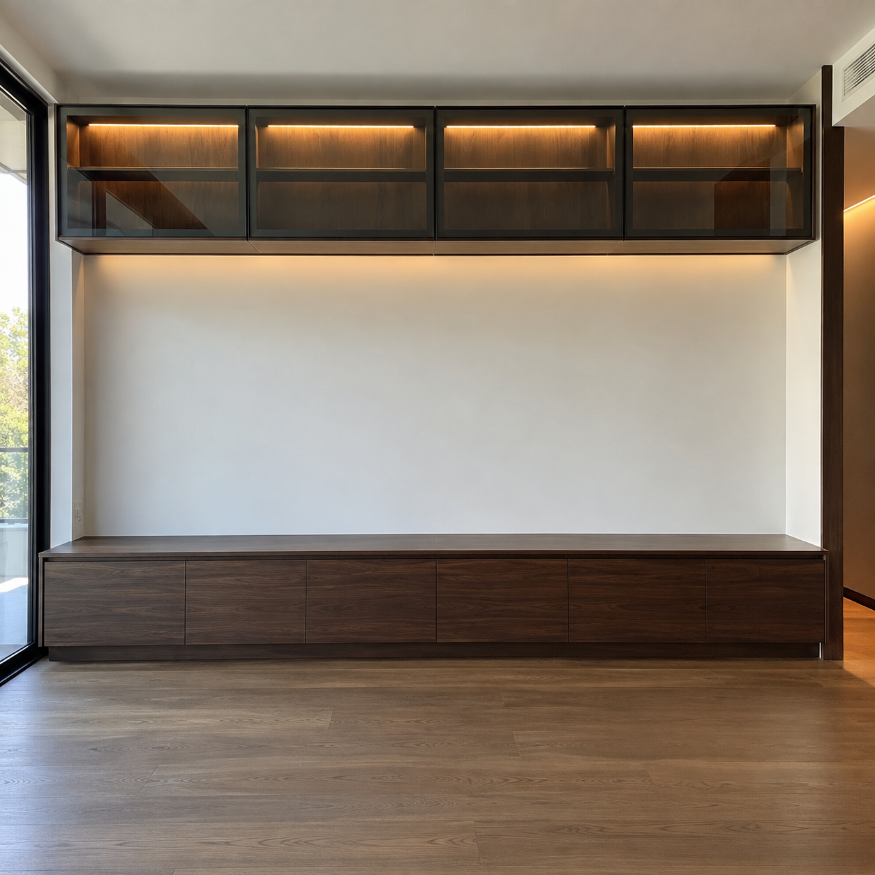Generated design example: Frameless shower screen in a finished bathroom