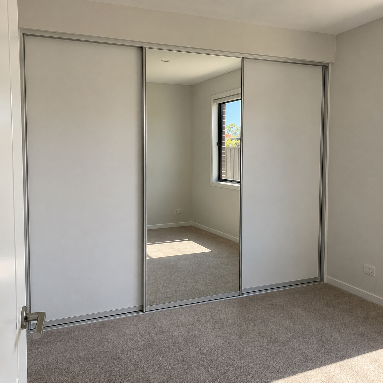 Mirror sliding wardrobe inspiration showing custom cabinetry