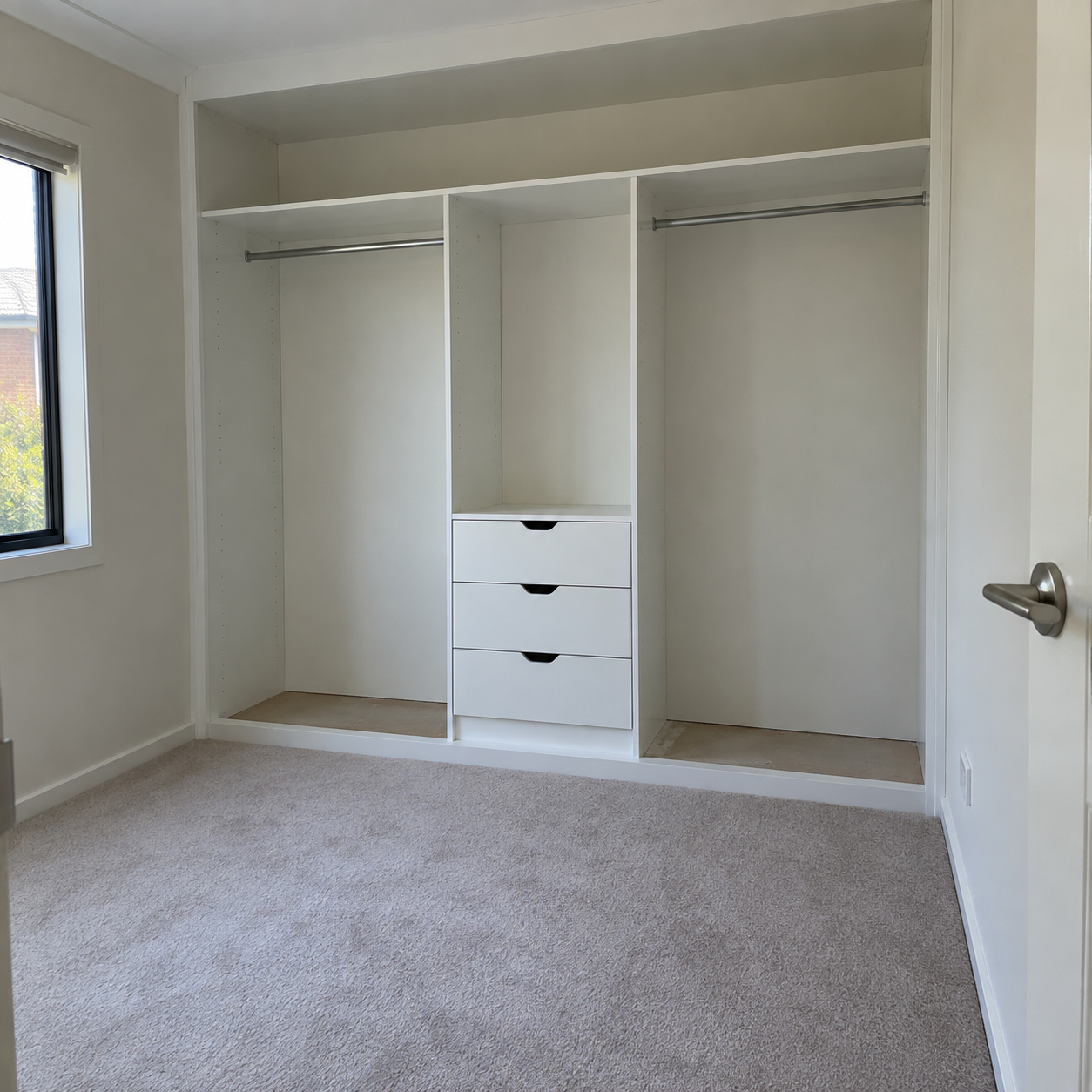 Built-in wardrobe design showcase showing custom cabinetry