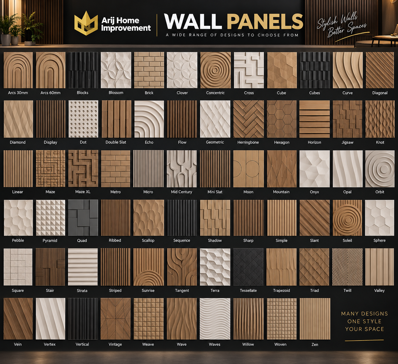 Wall Panels enlarged original selection sheet